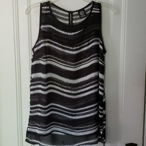 Black and white sheer blouse